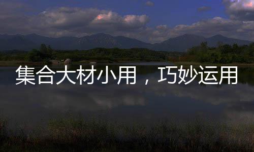 集合大材小用,巧妙运用资源优化策略提升企业效益